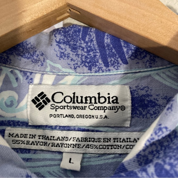 Columbia Sportswear Company shirt Mens Hawaian short sleeve Blue Size L - Picture 11 of 16